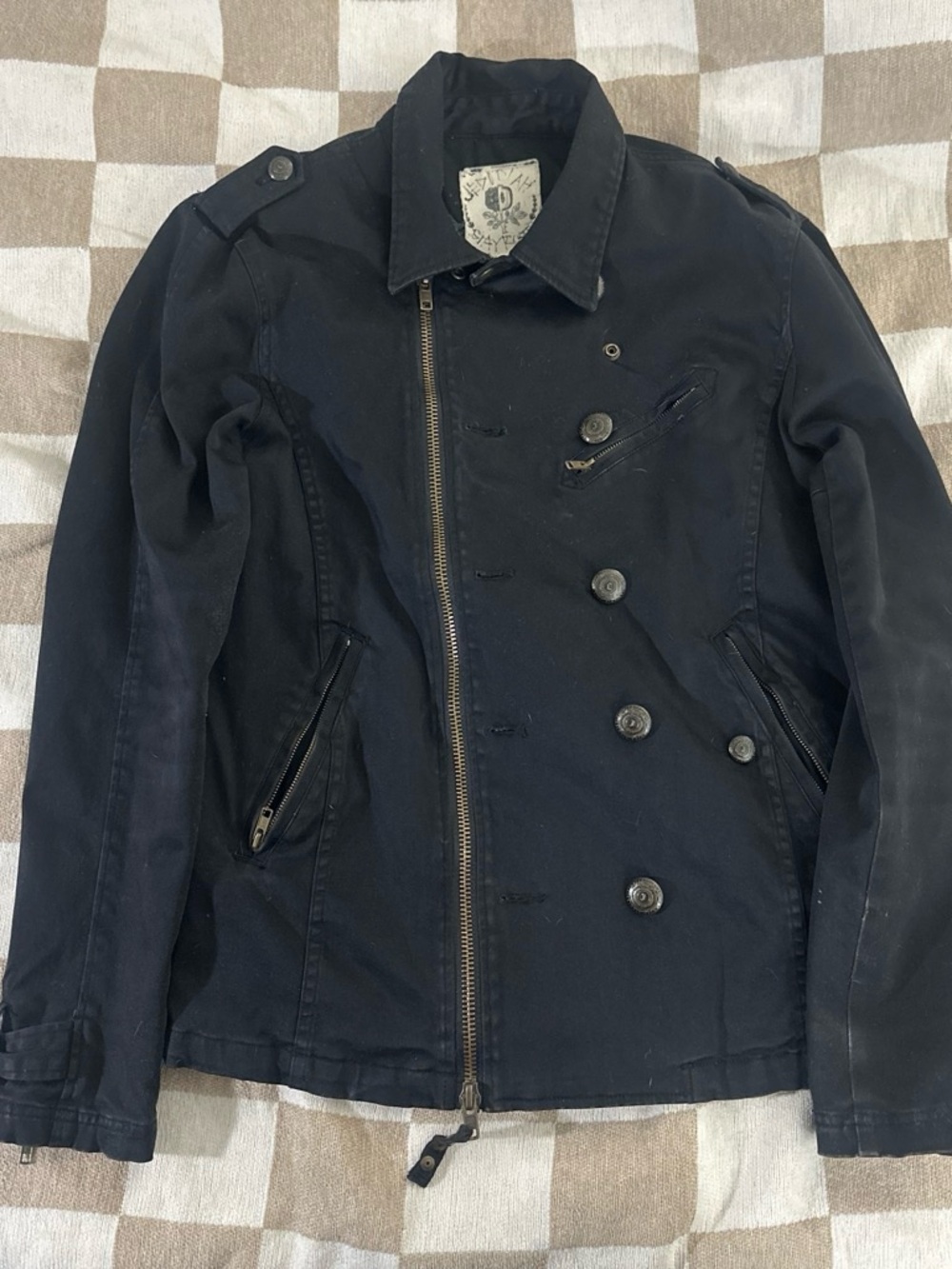 Vtg Y2K Women’s  Black  Jedidiah double breasted Jacket grunge style